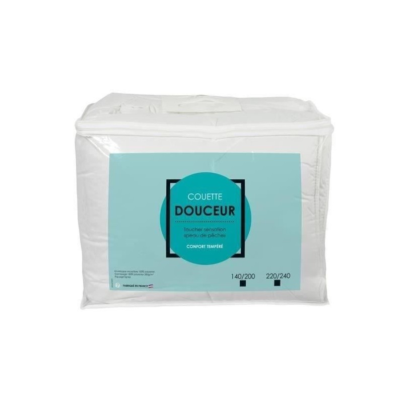 Couette Douceur Tempérée - BLANREVE - 100 % Polyester - 220 x 240 cm - Blanc