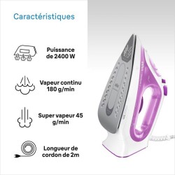 Fer Vapeur BRAUN SI3030PU - TexStyle - Systeme anti-tartre - débit