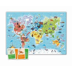 Clementoni - Puzzle a la découverte du monde - Avec activités, défis,