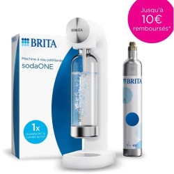 Machine a soda BRITA - SodaONE Blanche - 1 Bouteille 1L et 1 Cylindre de CO2 ...