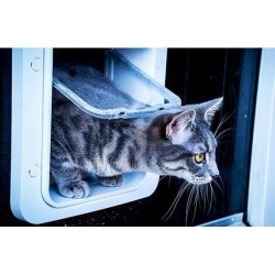 SUREFLAP Grande chatiere a puce électronique - Blanc -  178 mm x 170 mm (Mémo...