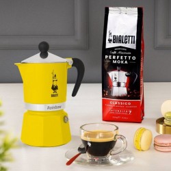 Cafetiere italienne - BIALETTI - RAINBOW - 6 tasses - 0,30 L - Jaune