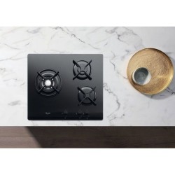 Table de cuisson Gaz - WHIRLPOOL AKT404NB - 3 foyers - 6350W - L59 x