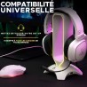 Support pour Casque/Micro-Casque - THE G-LAB - K-STAND RADO - RGB USB - Blanc