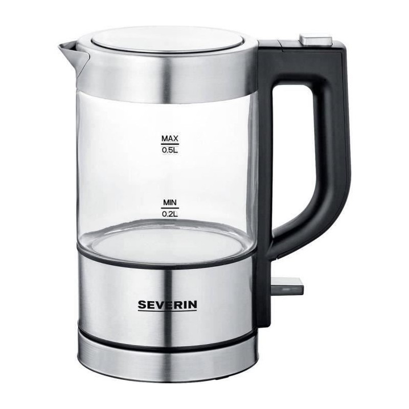 Bouilloire - SEVERIN - WK 3472 - 0.5 L - 1100W - Verre/Inox - Socle 360°
