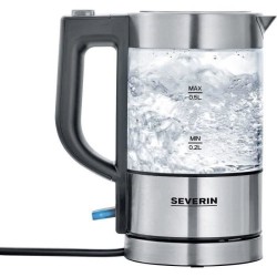 Bouilloire - SEVERIN - WK 3472 - 0.5 L - 1100W - Verre/Inox - Socle 360°