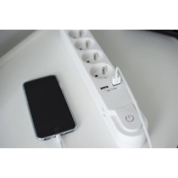 CHACON Bloc multiprise 5 prises 16 A avec interrupteur, 2 ports USB et câble ...