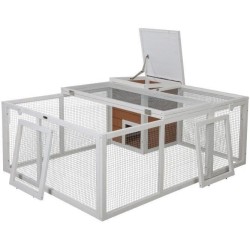 KERBL - Enclos d'extérieur petits animaux -  132 x 102 x 59 cm - Maison intég...