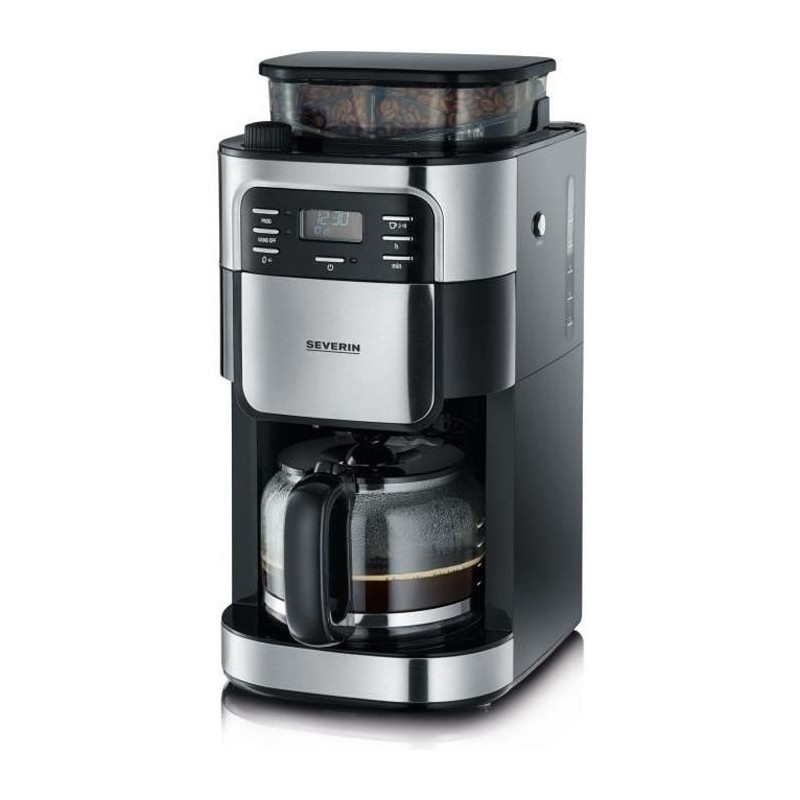 SEVERIN 4810 Cafetiere filtre avec broyeur intégré - Noir et inox - 1000W - 1...