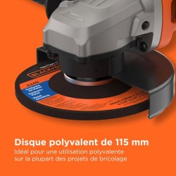 Meuleuse d'angle filaire - BLACK+DECKER - BEG010-QS - 710W - 115mm