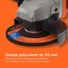 Meuleuse d'angle filaire - BLACK+DECKER - BEG010-QS - 710W - 115mm