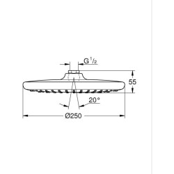 Douche de tete ronde - GROHE Vitalio Start 250 - 1 jet - 250 mm - Chromé - Ec...