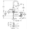 Mitigeur monocommande lavabo - GROHE Swift - 24330001 - Chromé - Taille L - B...