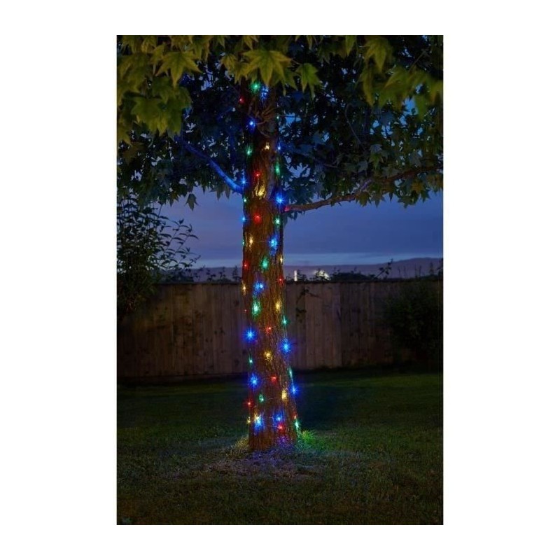Guirlande solaire d'extérieur Multicolore 100 leds - SMART GARDEN - 11.9m