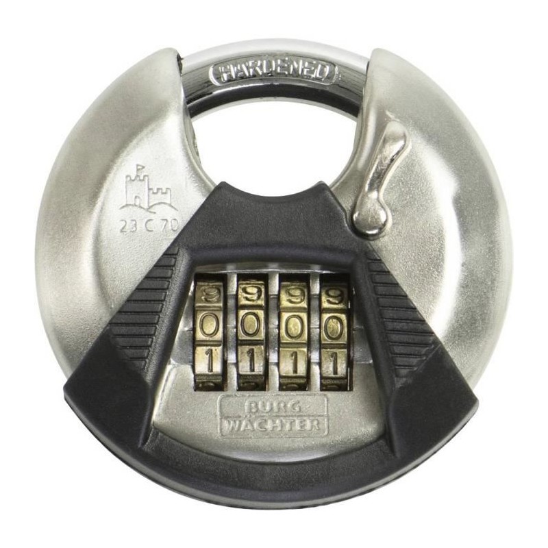 Cadenas cylindrique - BURG WACHTER - 23 C 70 SB - Acier inoxydable 70 mm, ouv...