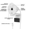 Webcam - Full HD 1080p - Logitech - Brio 300 - Microphone intégré - Blanc