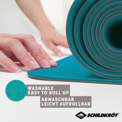 Tapis de yoga - FITNESS - SCHILDKRÖT - 183 x 61 cm - 4 mm - Sac inclus - Bleu...