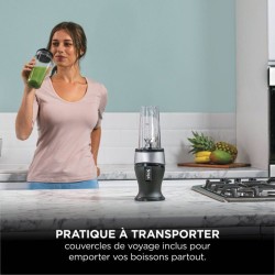 Ninja QB3001EUS – Blender Slim Nutri Ninja 700 W, 2 gobelets 470 ml, lames in...