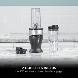 Ninja QB3001EUS – Blender Slim Nutri Ninja 700 W, 2 gobelets 470 ml, lames in...