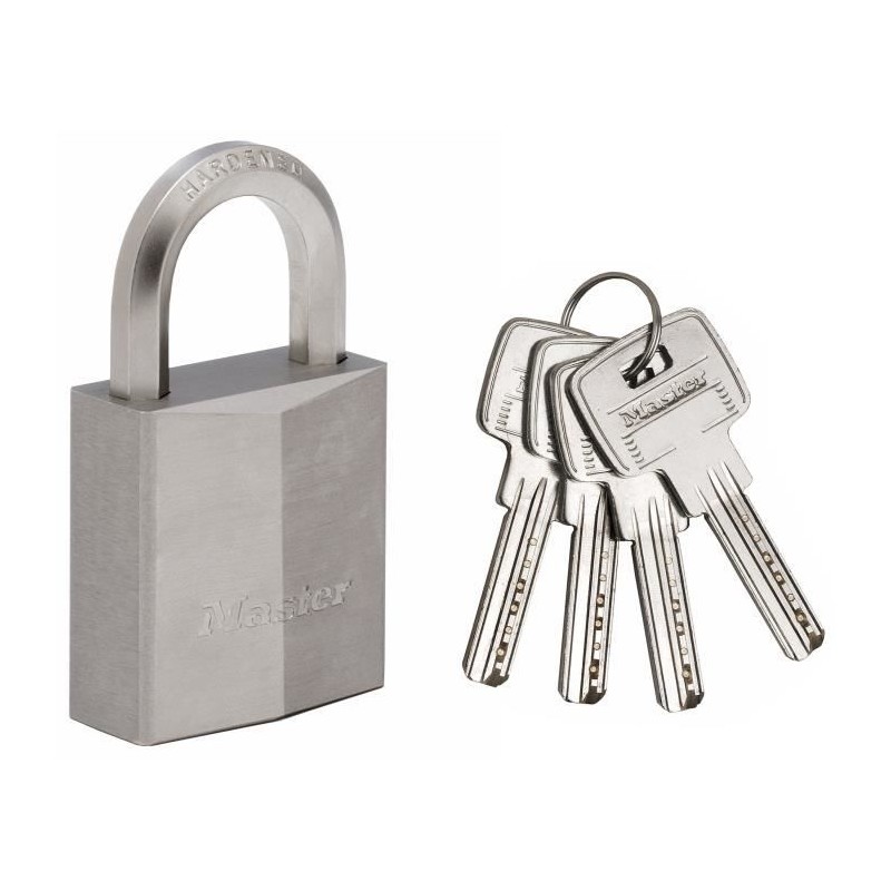 Cadenas en laiton nickelé 40mm - MASTER LOCK - Anse hexagonale - Haute sécuri...
