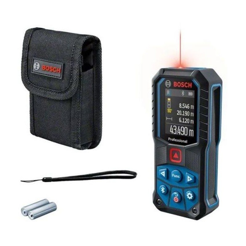 Télémetre laser 2x1,5V GLM 50-27 C rouge avec 2 piles AA - BOSCH - 0601072T00