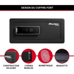 Master Lock LX110BEURHRO Coffre-fort biométrique pour protéger les biens de v...