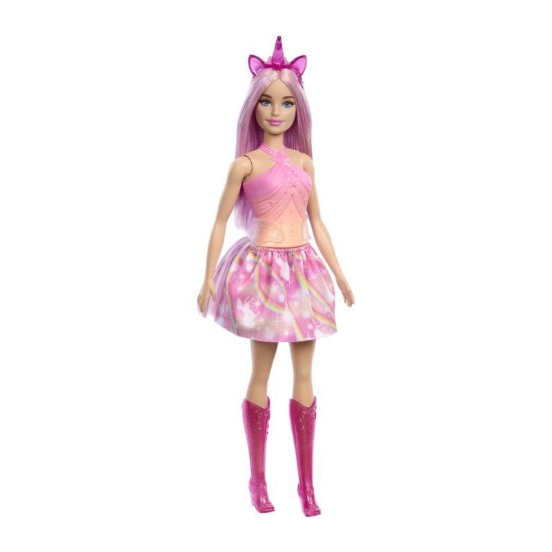 Barbie-Poupées Licorne avec cheveux fantaisie et tenues effet dégradé
