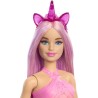 Barbie-Poupées Licorne avec cheveux fantaisie et tenues effet dégradé