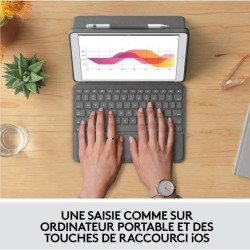 Etui clavier - Logitech - Combo Touch - AZERTY - Pour iPad 9eme génération, 8...