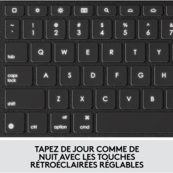 Etui clavier - Logitech - Combo Touch - AZERTY - Pour iPad 9eme génération, 8...