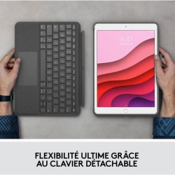 Etui clavier - Logitech - Combo Touch - AZERTY - Pour iPad 9eme génération, 8...