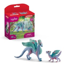 Figurines Dragon Fleuri avec son petit, Coffret Schleich 70592