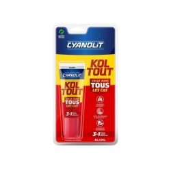 Colle de fixation et d'étanchéité - CYANOLIT - Blanc - Blister 50ml - Pratiqu...