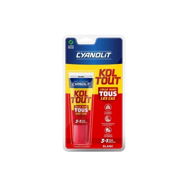 Colle de fixation et d'étanchéité - CYANOLIT - Blanc - Blister 50ml - Pratiqu...