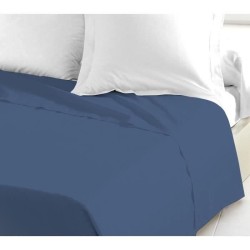 Drap plat - LOVELY HOME - 100% coton - 180 x 290 cm - Bleu