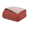 CALGARY - Couette Chaude Microfibre 400gr/m² - Gris Galet & Marron Gingembre ...