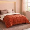 CALGARY - Couette Chaude Microfibre 400gr/m² - Gris Galet & Marron Gingembre ...