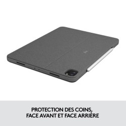 Etui clavier - Logitech - Combo Touch - AZERTY - Pour iPad Pro 12.9 new (5e g...