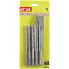 RYOBI - Kit 3 forets (6 mm, 8 mm, 10 mm) et 2 burins SDS+ (1 pointe et 1 plat...