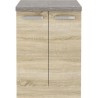 Meuble bas 2 portes battantes - Décor chêne sonoma - L 60 x P 51,6 x H 85 cm ...