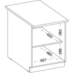 Meuble bas 2 portes battantes - Décor chêne sonoma - L 60 x P 51,6 x H 85 cm ...