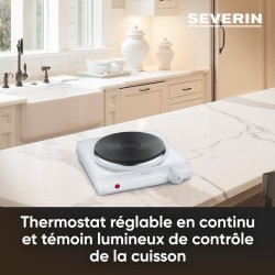 Plaque de cuisson posable SEVERIN - KP1091 - Thermostat réglable - 1500W