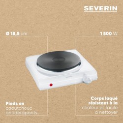Plaque de cuisson posable SEVERIN - KP1091 - Thermostat réglable - 1500W