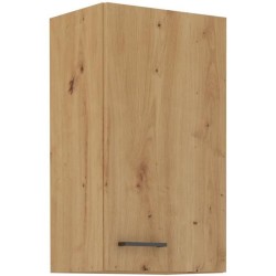 MODENA - Meuble haut - 1 porte - 40 x 31 x 72 cm - Chene artisan / Noir mat