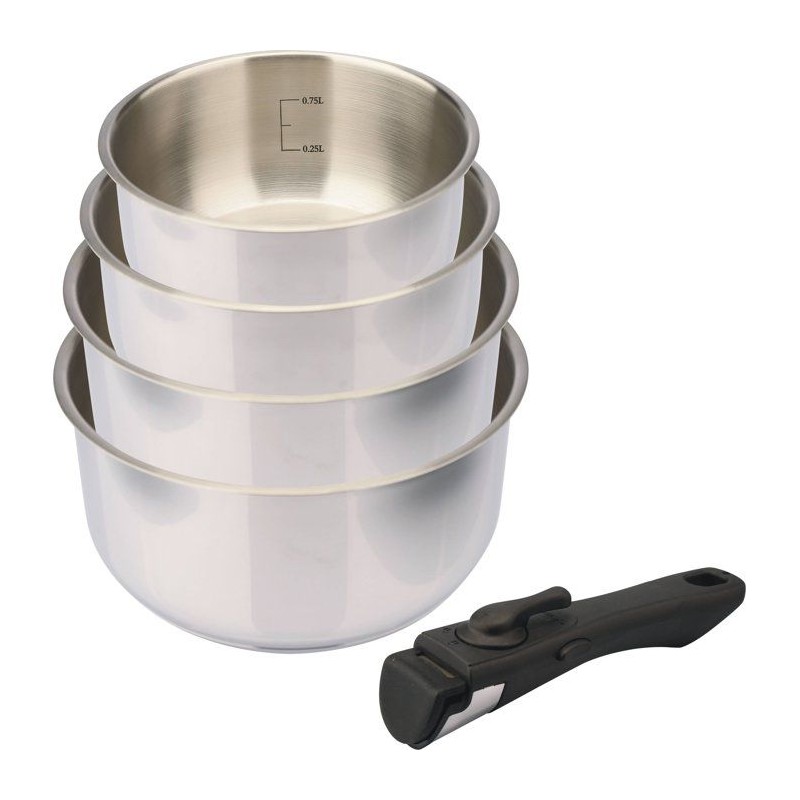 Casseroles - BAUMALU - Comete - Set 4 pieces - 14 a 20 cm - Manche amovible