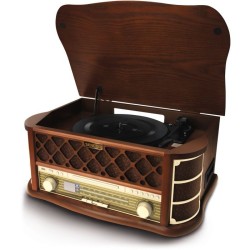 Platine rétro - SENCOR - STT 016 - 6 W - Lecteur CD/cassettes - USB - Marron