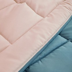 CALGARY - Couette Chaude Microfibre 400gr/m² - Beige Galet & Vert Lac - 220 x...
