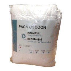 Pack Linge de Lit Microfibre - 1 Couette Chaude 200 x 200 cm + 2 Oreillers 60...