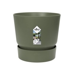 ELHO Pot de fleurs rond Greenville 25 - Extérieur - Ø 24,48 x H 23,31 cm - Ve...