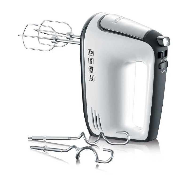 Batteur électrique SEVERIN HM3830 - 5 vitesses + fonction turbo, 1 600 tours/...